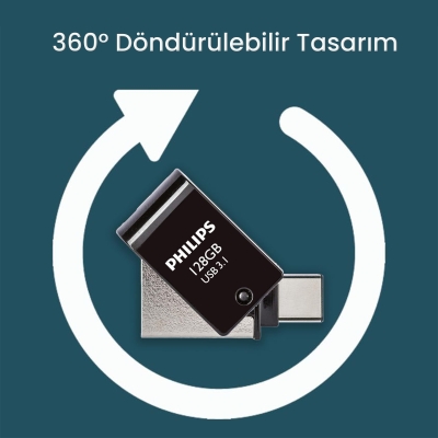 Philips 128GB OTG Dual Drive Type-C ve USB Flash Bellek - 5