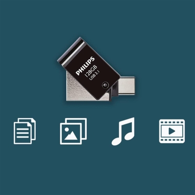 Philips 128GB OTG Dual Drive Type-C ve USB Flash Bellek - 6