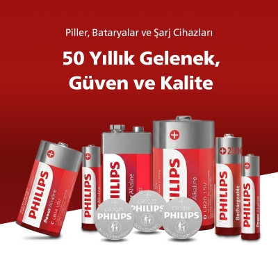 Philips 6LR61-P1B 9V Power Alkalin Pil - 8