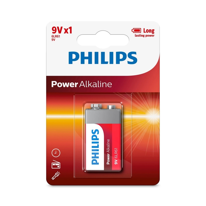 Philips 6LR61-P1B 9V Power Alkalin Pil - 2