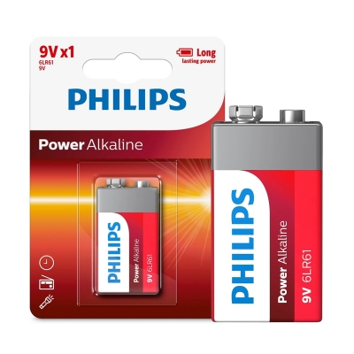 Philips 6LR61-P1B 9V Power Alkalin Pil - 9