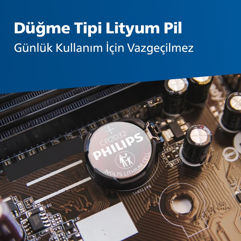 Philips CR2032 3V Lityum Düğme Pil 5'li Paket - 3