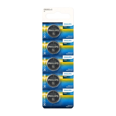 Philips CR2032 3V Lityum Düğme Pil 5'li Paket - Philips
