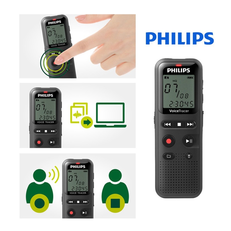 Philips DVT1160 VoiceTracer 8GB Taşınabilir Ses Kayıt Cihazı - 4