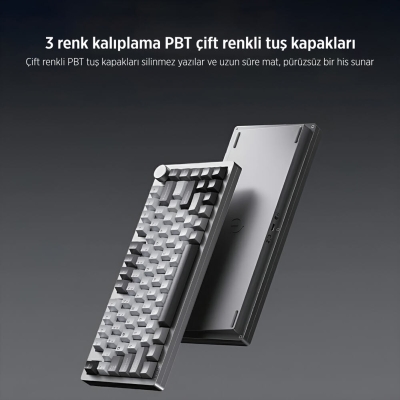 Philips Evnia SPK8618DTRH HotSwap Makrolu 3 Modlu Metal Gaming Oyuncu Klavyesi Gri - 6