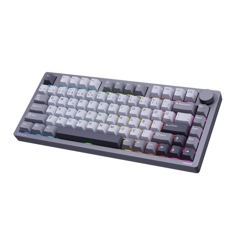 Philips Evnia SPK8618DTRH HotSwap Makrolu 3 Modlu Metal Gaming Oyuncu Klavyesi Gri - 7