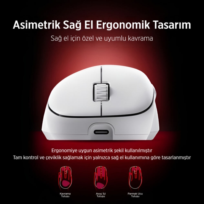 Philips Evnia SPK9418W Kablosuz 12000 DPI PAW3311 Sensörlü Gaming Oyuncu Mouse Beyaz - 5