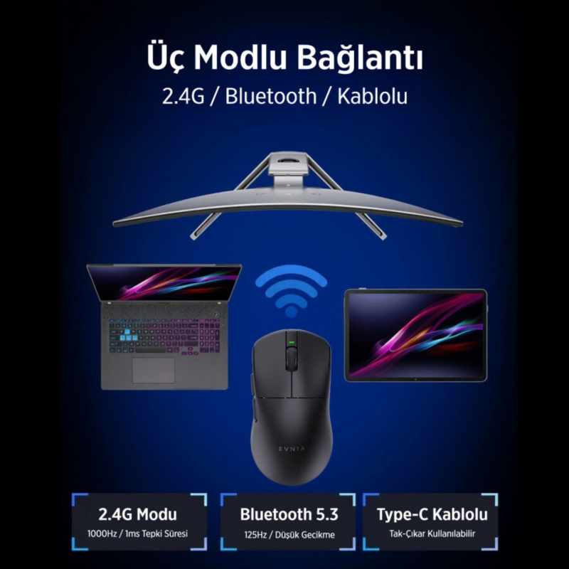 Philips Evnia SPK9618B Kablosuz 26000 DPI PAW3395 Sensörlü Gaming Oyuncu Mouse Siyah - 5