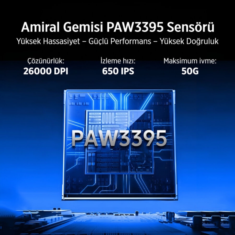 Philips Evnia SPK9618B Kablosuz 26000 DPI PAW3395 Sensörlü Gaming Oyuncu Mouse Siyah - 8