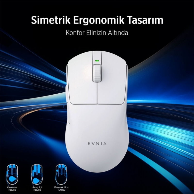 Philips Evnia SPK9618W Kablosuz 26000 DPI PAW3395 Sensörlü Gaming Oyuncu Mouse Beyaz - 3