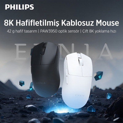 Philips Evnia SPK9718B Lightweight PAW3950 Sensör 36000 DPI 3 Modlu Gaming Oyuncu Mouse Beyaz - 2