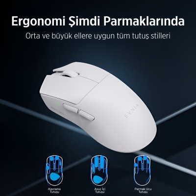 Philips Evnia SPK9718B Lightweight PAW3950 Sensör 36000 DPI 3 Modlu Gaming Oyuncu Mouse Beyaz - 8