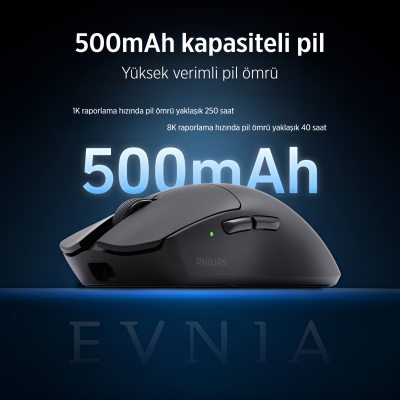 Philips Evnia SPK9718B Lightweight PAW3950 Sensör 36000 DPI 3 Modlu Gaming Oyuncu Mouse Beyaz - 7