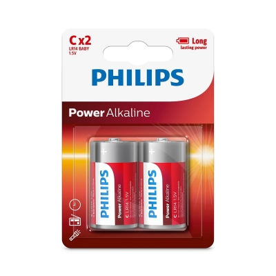 Philips LR14-P2B 1.5V C Pil Power Alkalin Orta Boy 2'li Paket - 2