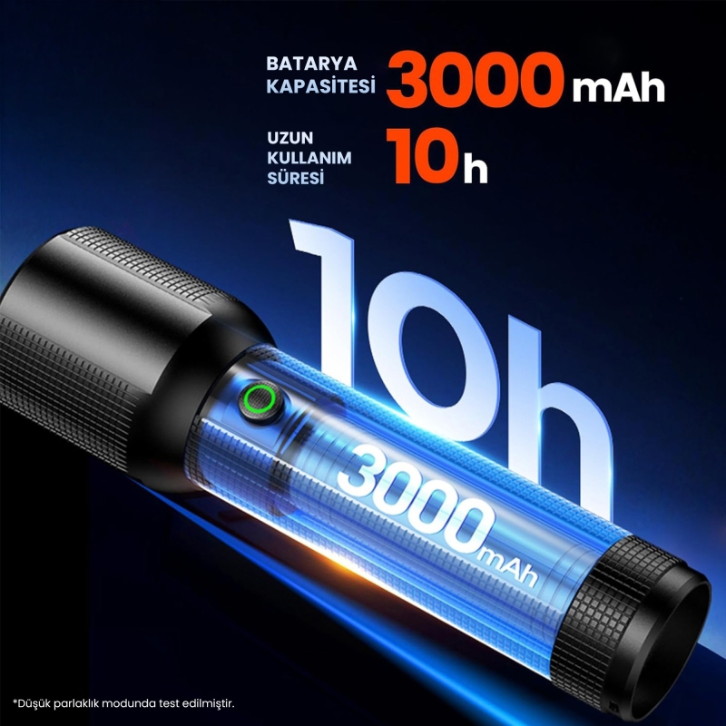 Philips SFL2203 450 Lümen 5W Led El Feneri Teleskopik Zoom Sos Modlu Metal Gövdeli Şarj Edilebilir Uzun Menzilli Flashlight - 3