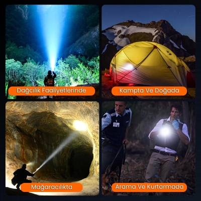 Philips SFL2203 450 Lümen 5W Led El Feneri Teleskopik Zoom Sos Modlu Metal Gövdeli Şarj Edilebilir Uzun Menzilli Flashlight - 7