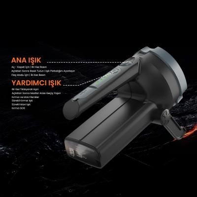 Philips SFL3101 800 Lümen IP54 Su Geçirmez 3000mAh Şarj Edilebilir LED El Feneri - 3