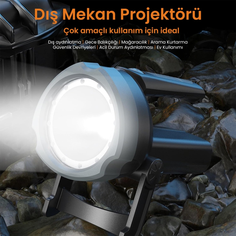 Philips SFL3101 800 Lümen IP54 Su Geçirmez 3000mAh Şarj Edilebilir LED El Feneri - 6