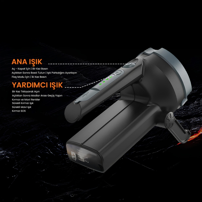 Philips SFL3101 800 Lümen IP54 Su Geçirmez 3000mAh Şarj Edilebilir LED El Feneri - 3