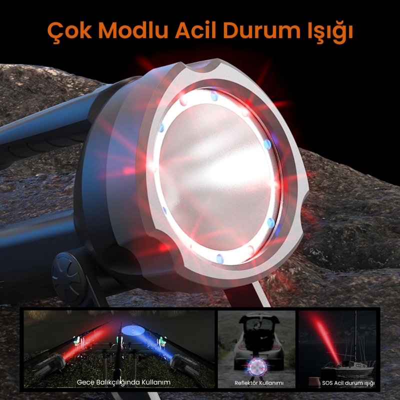 Philips SFL3101 800 Lümen IP54 Su Geçirmez 3000mAh Şarj Edilebilir LED El Feneri - 4