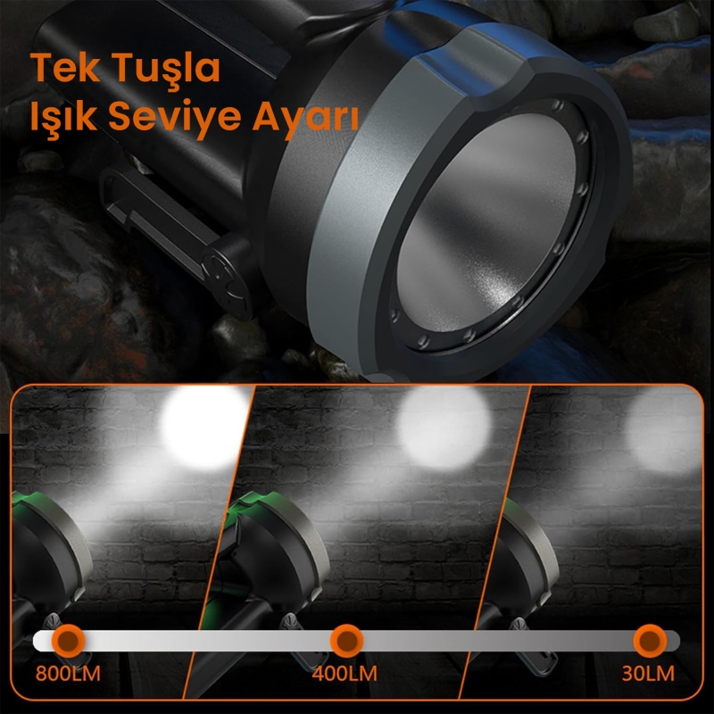 Philips SFL3101 800 Lümen IP54 Su Geçirmez 3000mAh Şarj Edilebilir LED El Feneri - 8