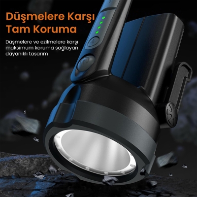 Philips SFL3101 800 Lümen IP54 Su Geçirmez 3000mAh Şarj Edilebilir LED El Feneri - 9