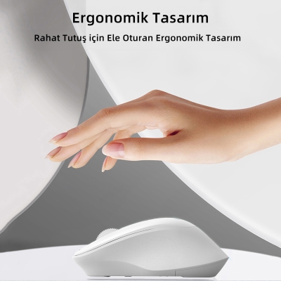 Philips SPK7448 Bluetooth 5.2 ve 2.4GHz 1600DPI Sessiz Optik Kablosuz Mouse Beyaz - 5