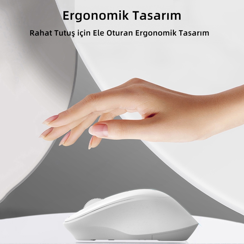 Philips SPK7448 Bluetooth 5.2 ve 2.4GHz 1600DPI Sessiz Optik Kablosuz Mouse Beyaz - 5