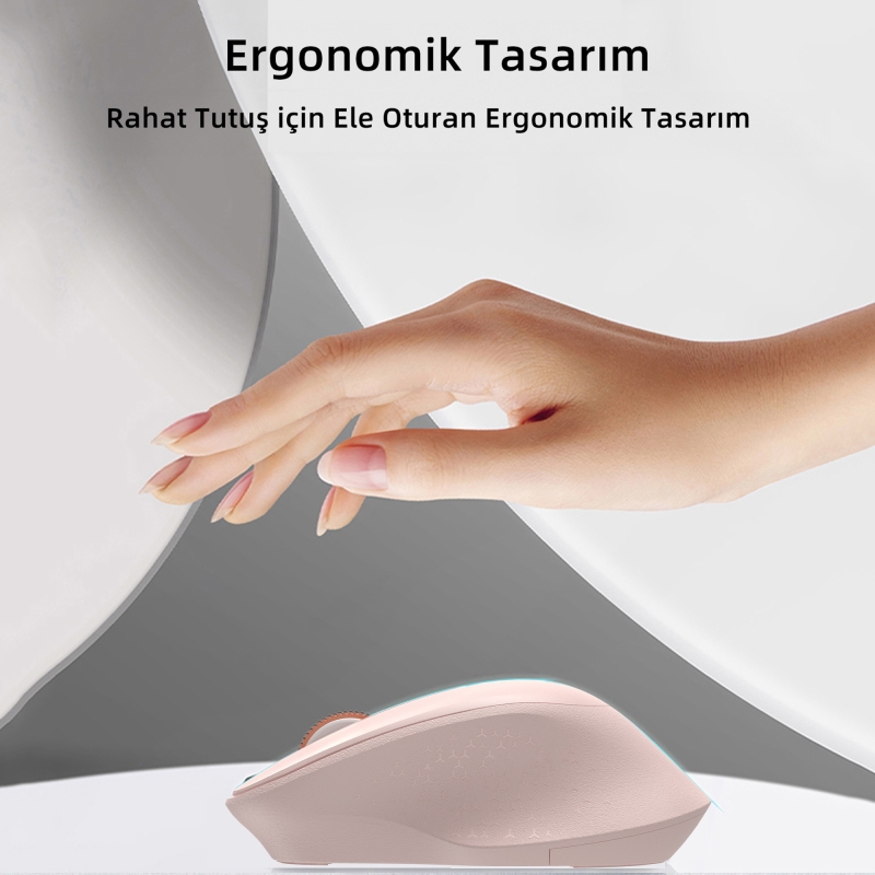 Philips SPK7448 Bluetooth 5.2 ve 2.4GHz 1600DPI Sessiz Optik Kablosuz Mouse Pembe - 6