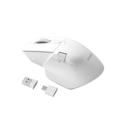Philips SPK7858 Bluetooth 5.0 4000DPI Şarjlı Sessiz Hızlı Kaydırma Kablosuz Mouse Beyaz - 2