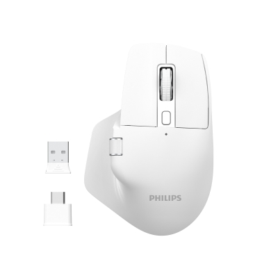 Philips SPK7858 Bluetooth 5.0 4000DPI Şarjlı Sessiz Hızlı Kaydırma Kablosuz Mouse Beyaz - Philips
