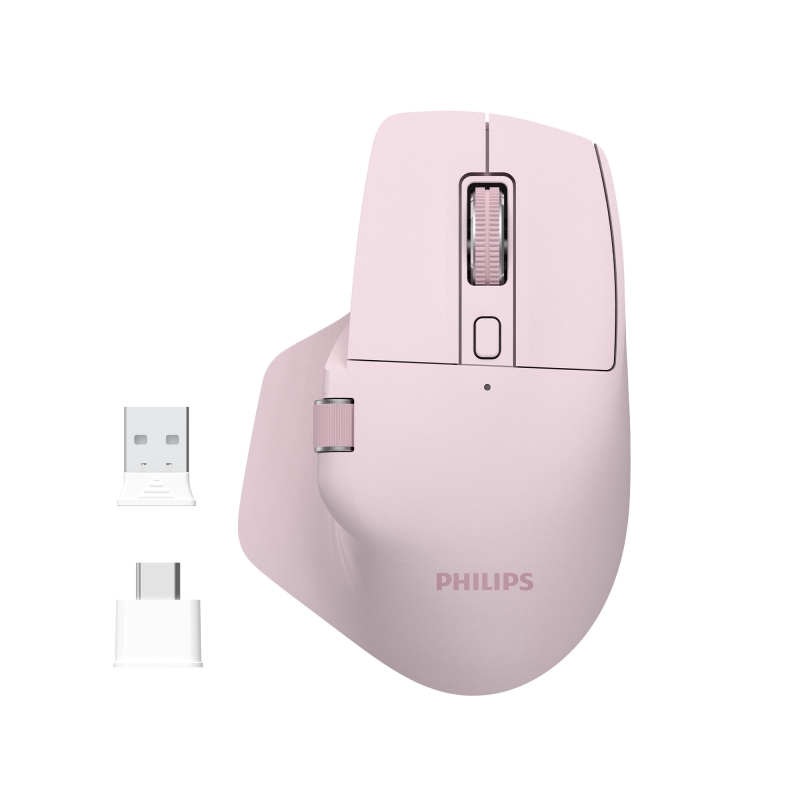 Philips SPK7858 Bluetooth 5.0 4000DPI Şarjlı Sessiz Hızlı Kaydırma Kablosuz Mouse Pembe - 1