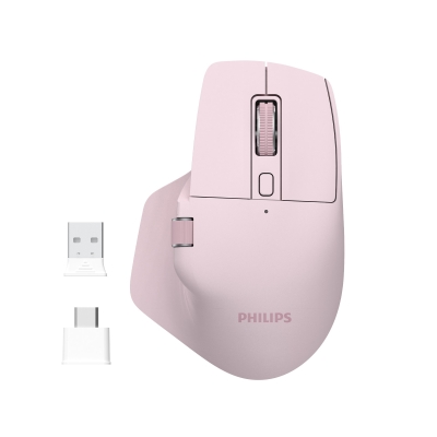 Philips SPK7858 Bluetooth 5.0 4000DPI Şarjlı Sessiz Hızlı Kaydırma Kablosuz Mouse Pembe - Philips