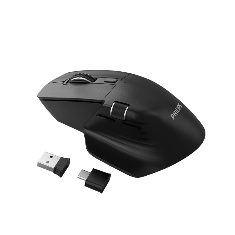 Philips SPK7858 Bluetooth 5.0 4000DPI Şarjlı Sessiz Hızlı Kaydırma Kablosuz Mouse Siyah - 2
