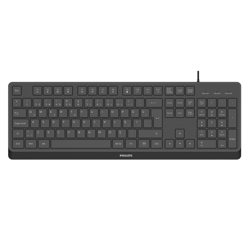 Philips SPT6238 USB Kablolu Multimedia Sessiz Türkçe Q Klavye Mouse Seti Siyah - 2