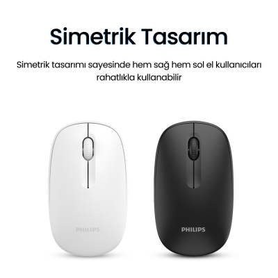 Philips SPT6318 2.4GHz Kablosuz Multimedia Sessiz Türkçe Q Klavye Mouse Seti Siyah - 3