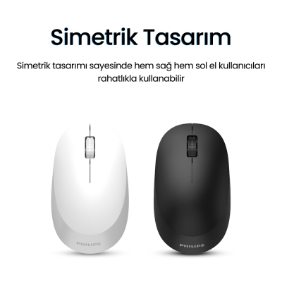 Philips SPT6407 Bluetooth 5.0 ve 2.4GHz Kablosuz Sessiz Türkçe Q Klavye Mouse Seti Siyah - 4