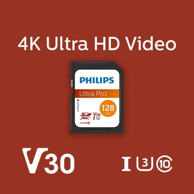 Philips Ultra Pro 128GB SDXC UHS-I U3 V30 Class10 Hafıza Kartı - 3