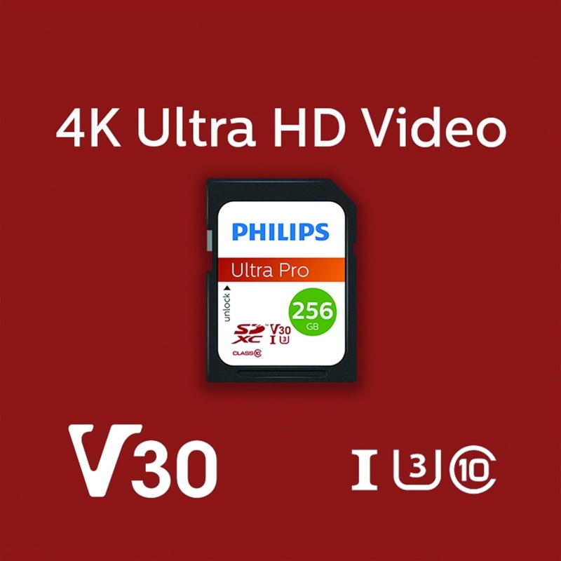 Philips Ultra Pro 256GB SDXC UHS-I U3 V30 Class10 Hafıza Kartı - 3