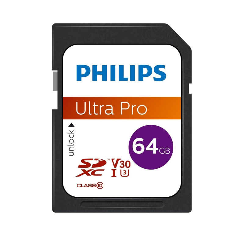 Philips Ultra Pro 64GB SDXC UHS-I U3 V30 Class10 Hafıza Kartı - 1