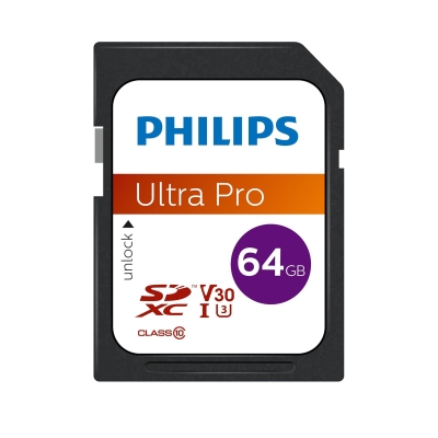 Philips Ultra Pro 64GB SDXC UHS-I U3 V30 Class10 Hafıza Kartı - Philips