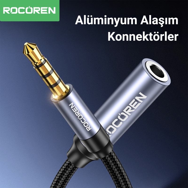 Rocoren 3.5mm Hi-Fi TRRS Jack Aux Ses Uzatma Kablosu 50 CM - 5