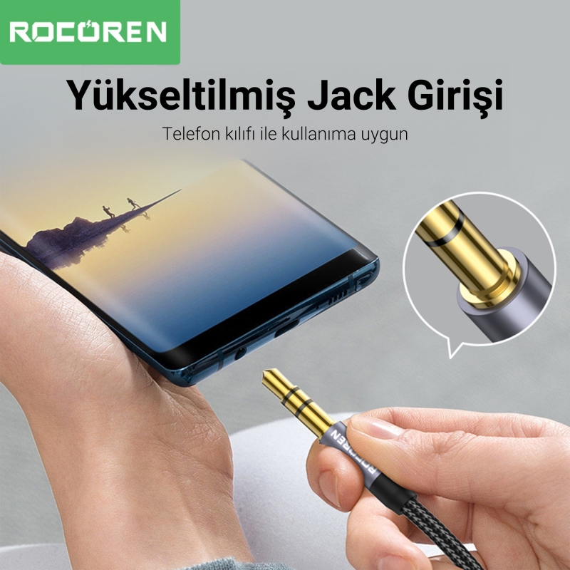 Rocoren 3.5mm Hi-Fi TRS AUX Ses Kablosu 50 CM - 4
