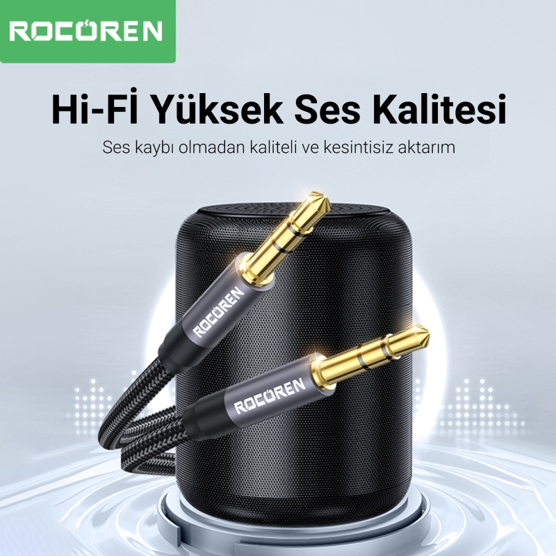 Rocoren 3.5mm Hi-Fi TRS AUX Ses Kablosu 50 CM - 5