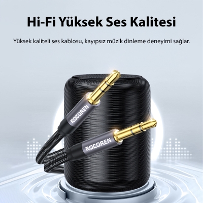 Rocoren 3.5mm Hi-Fi TRS AUX Ses Kablosu 50 CM - 2