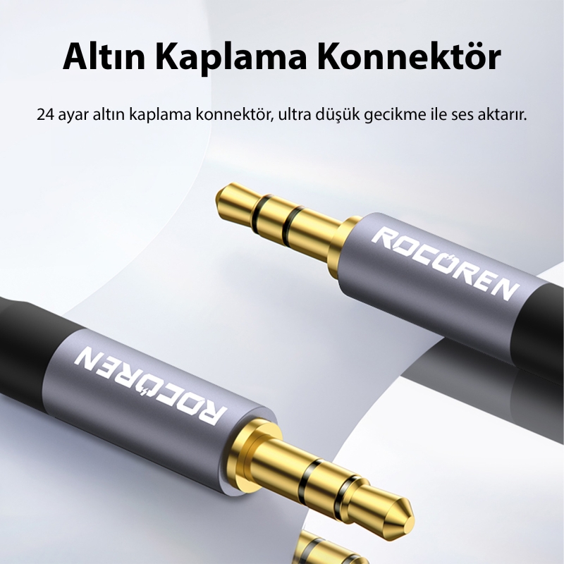Rocoren 3.5mm Hi-Fi TRS AUX Ses Kablosu 50 CM - 5
