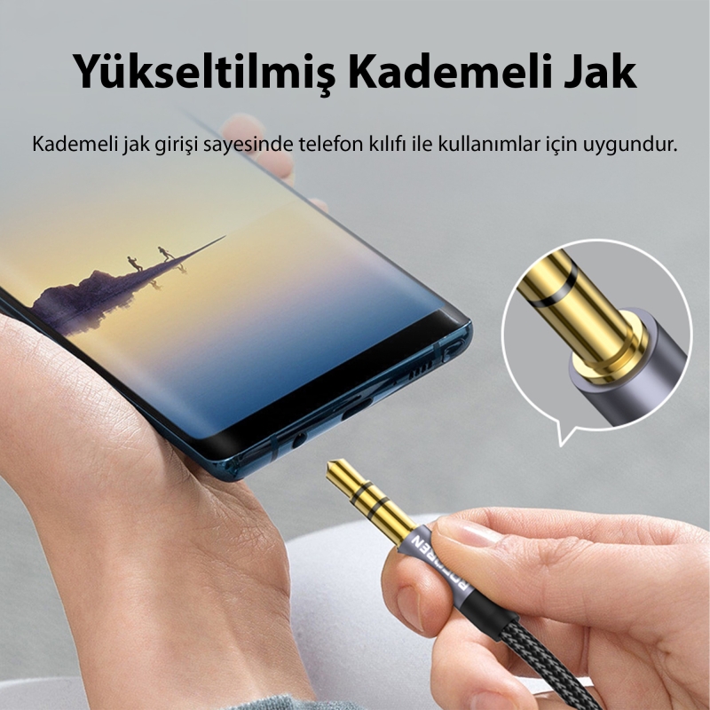 Rocoren 3.5mm Hi-Fi TRS AUX Ses Kablosu 2 Metre - 3