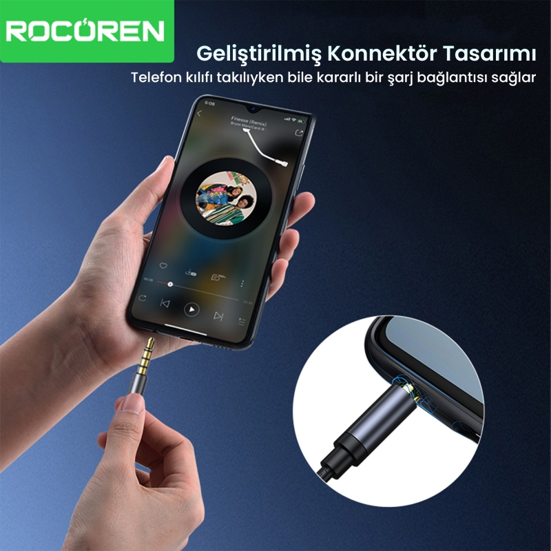 Rocoren 3.5mm Jack Girişli Mikrofonlu Kablolu Kulak İçi Kulaklık - 5