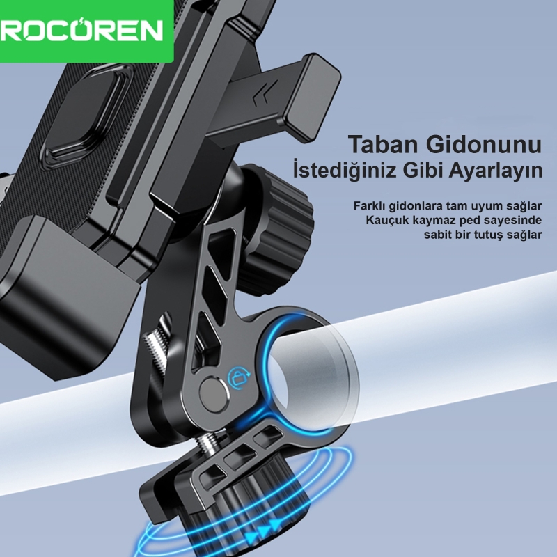 Rocoren 360° Ayarlanabilir Gidon Bağlantılı Bisiklet Motosiklet Telefon Tutucu - 4