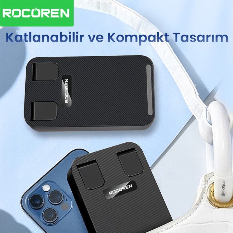 Rocoren 360° Dönebilen Katlanabilir Yükseklik ve Eğim Ayarlı Telefon Tutucu Stand - 5